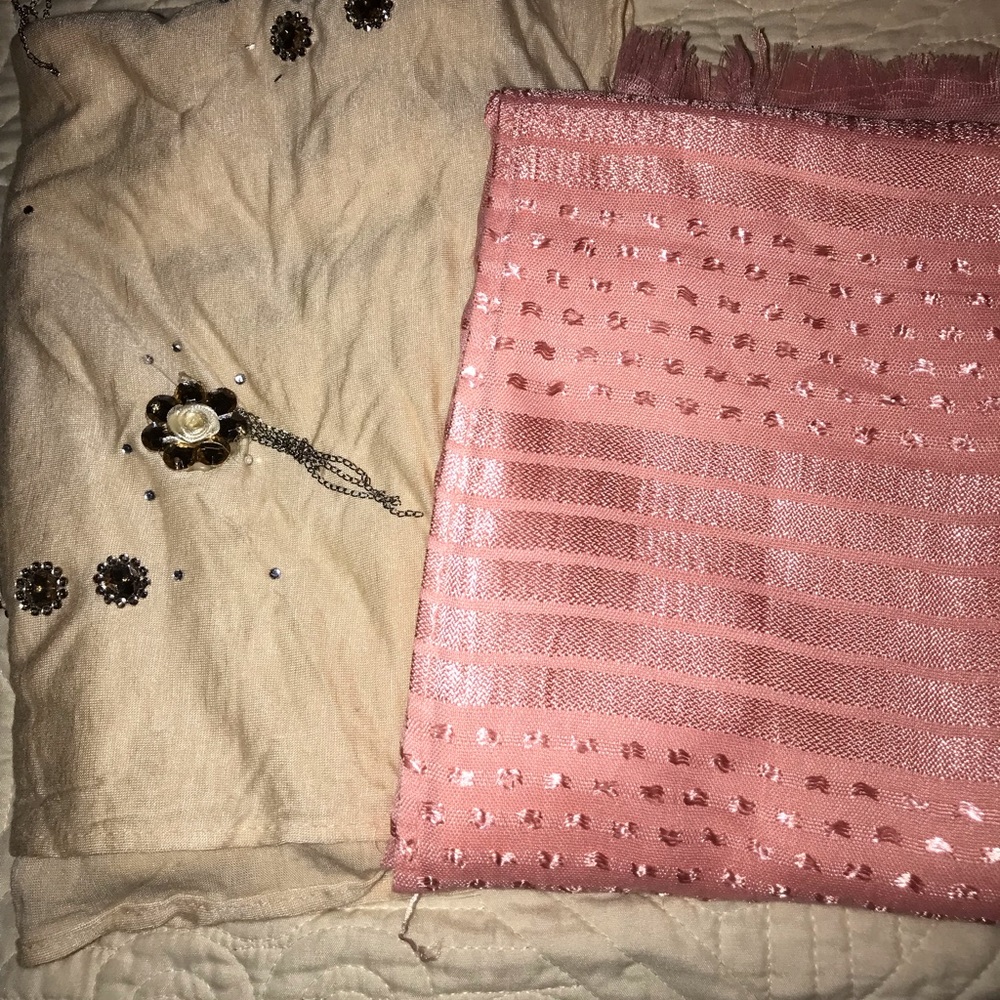 Pink and Beige Scarves